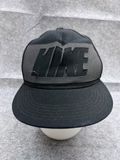 Nike Hat Cap Snap Back Youth Black Gray Logo 100 Polyester
