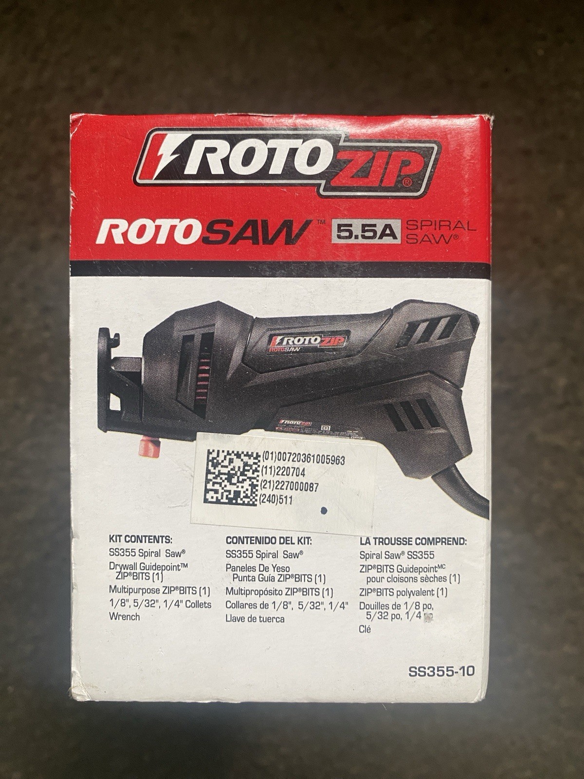 ROTOZIP ROTOSAW 5.5A SPIRAL SAW KIT (NEW) MODEL # SS355-10