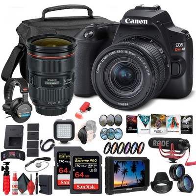 Canon EOS Rebel SL3 DSLR Camera with 18-55mm Lens (Black) (3453C002) + More