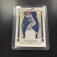 2025 PANINI NATIONAL TREASURES JUAN GONZALEZ JERSEY PATCH #D /99 RANGERS T04