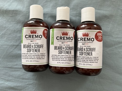 Pack Of 3 Cremo Beard & Scruff Softener Mint Blend 6 Fl Oz Each