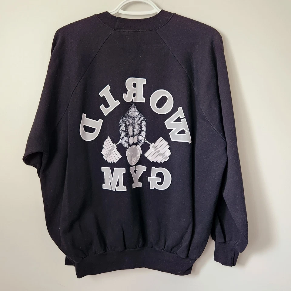Vintage World Gym Gorilla Double Sided Crewneck Sweatshirt 50/50 Canada Sz 44 XL - Image 2 of 4