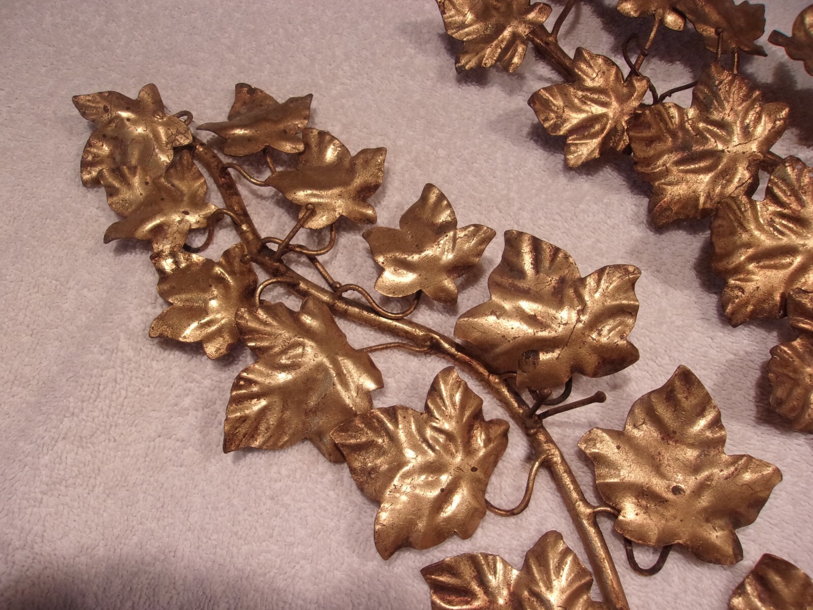 Striking Hand Made Italian 1960's Metal Grapevine Wall Mount Candle Holders