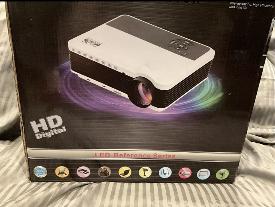 Digital LED Projector Android HD Image LCD HDMI VGA USB NEW - Image 2 of 4
