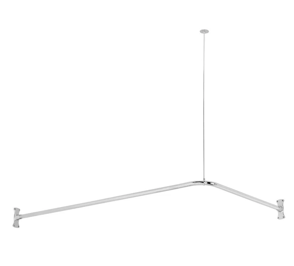 Barra de cortina de ducha de esquina de herrajes exclusivos 30"x60" - cromada Foto 2 de 4