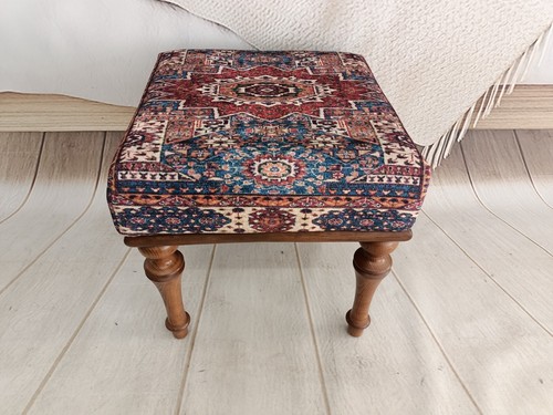 Vanity Accent Floor Ottoman Chair Blue Red Green Flowers Foot Stool Bench - Picture 66 of 91