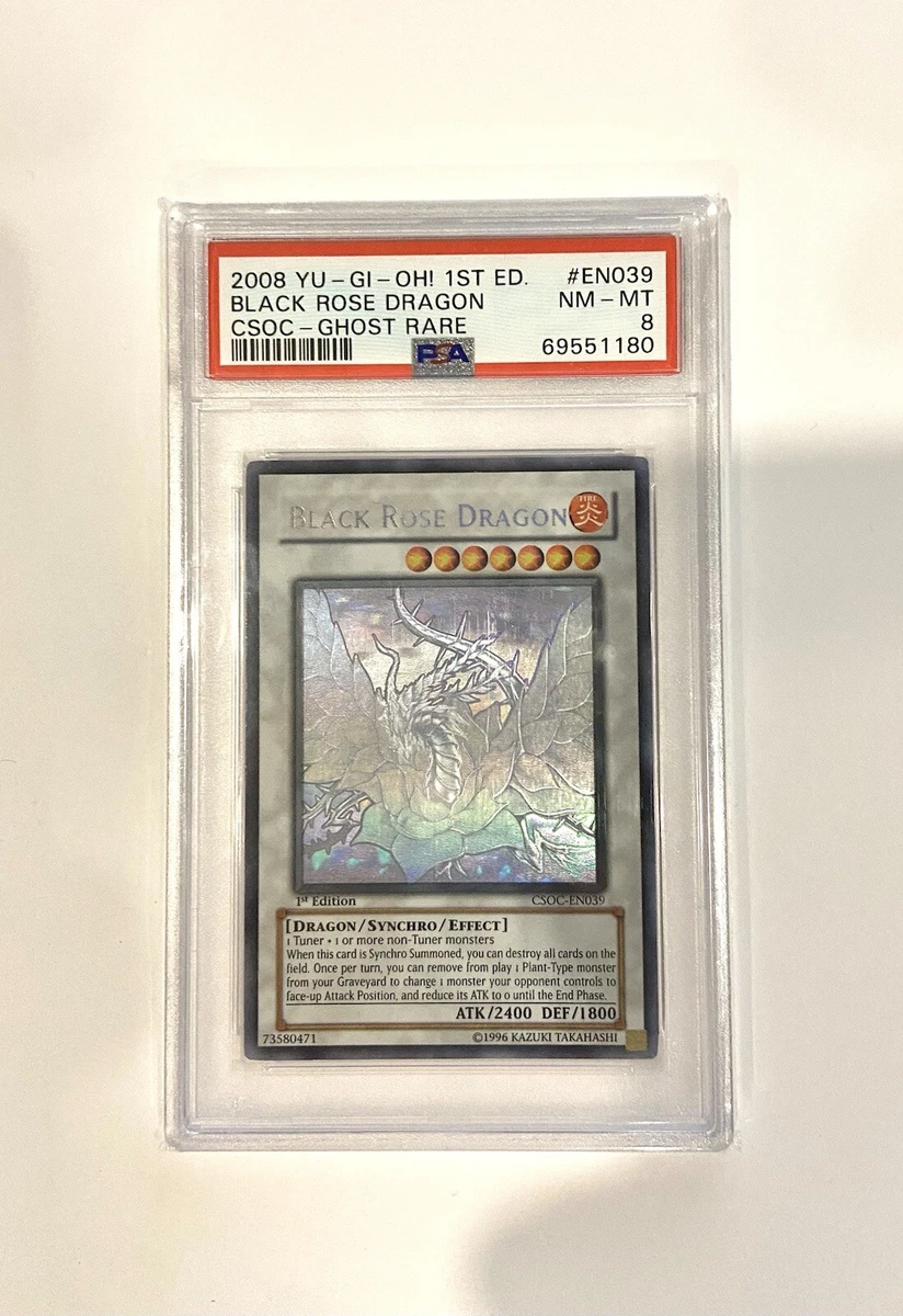 Black Rose Dragon 1st Edition Ghost Rare CSOC-EN039 PSA 8