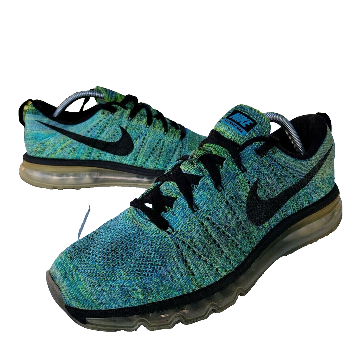Nike Mens Flyknit Airmax 620469-009 Green Tranquil Nike Flyknit Air Max Green Orange Sneakers 620469-801 Men main image 4