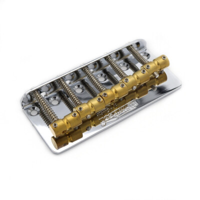 NEW Wilkinson WBBC 5 String Bass Bridge Brass Saddles Precision Jazz Chrome