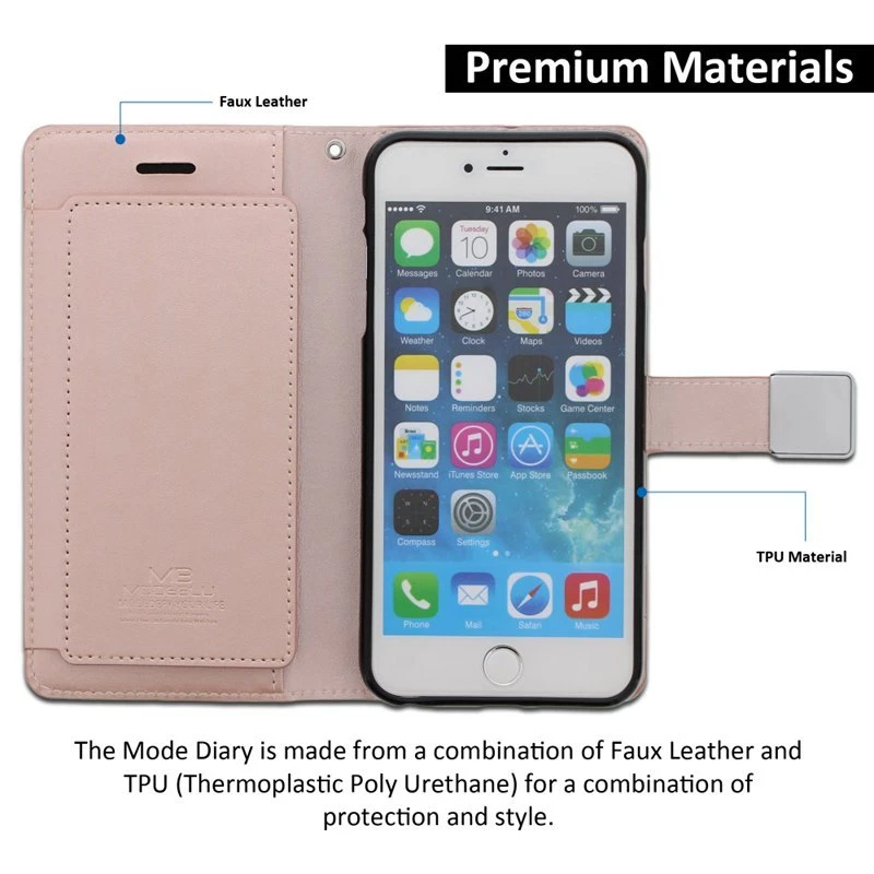 For Apple iPhone - Premium Leather Bi-Fold Flip Card Wallet Cover Case ROSE GOLD - Image 4 of 4