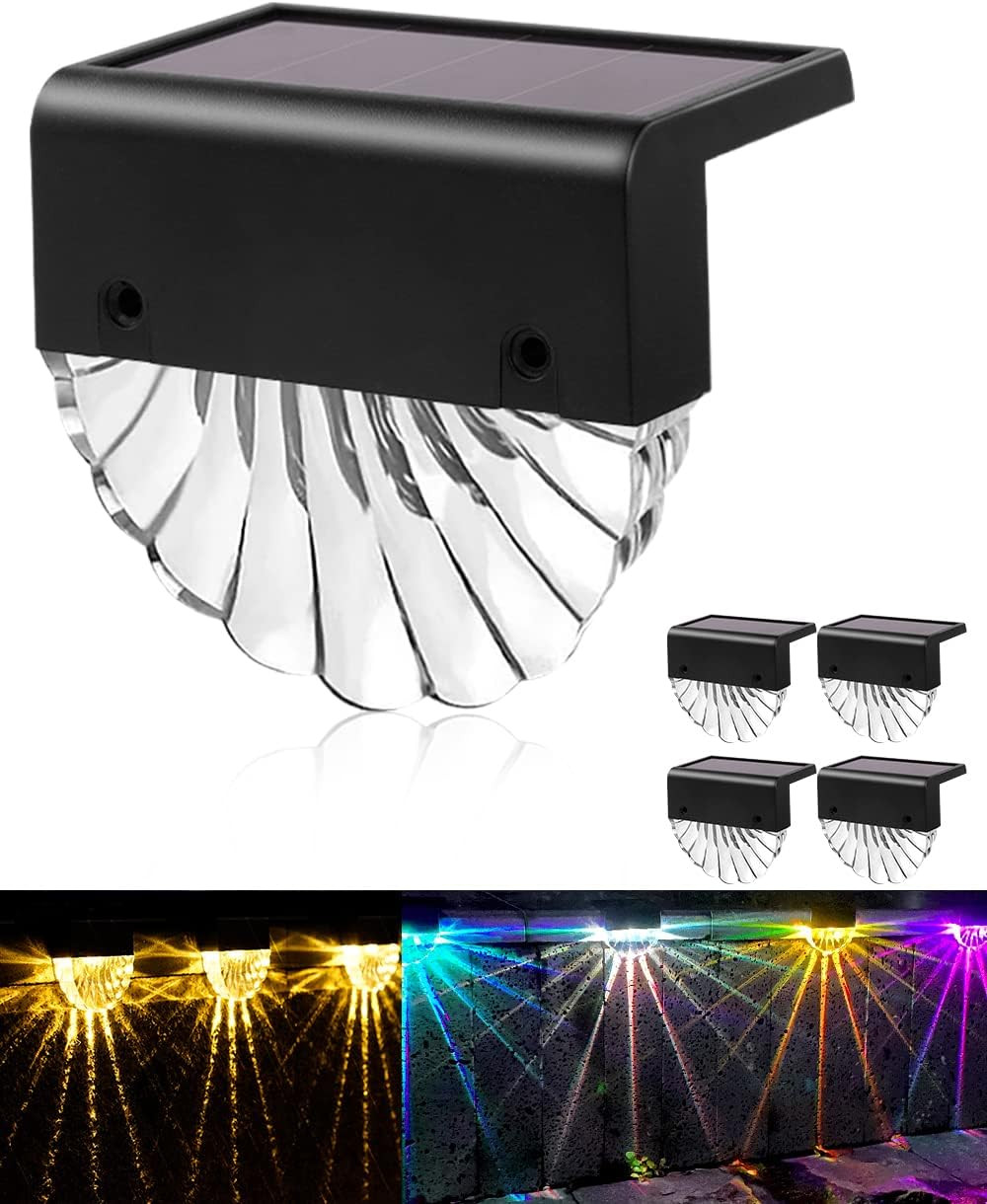 Luci Solari Da Giardino, 4Pcs Faretti Solare Led Da Esterno, 2 Mode,Bianco Caldo - 1