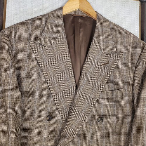 RALPH LAUREN Purple Label Sz 42L Mens Wool Cashmere Jacket Double Breasted Glen - Picture 13 of 22