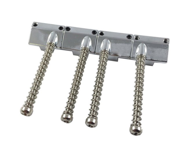 Chrome Omega Bass Bridge Replacement Saddles Fits Leo Quan Badass II Bb
