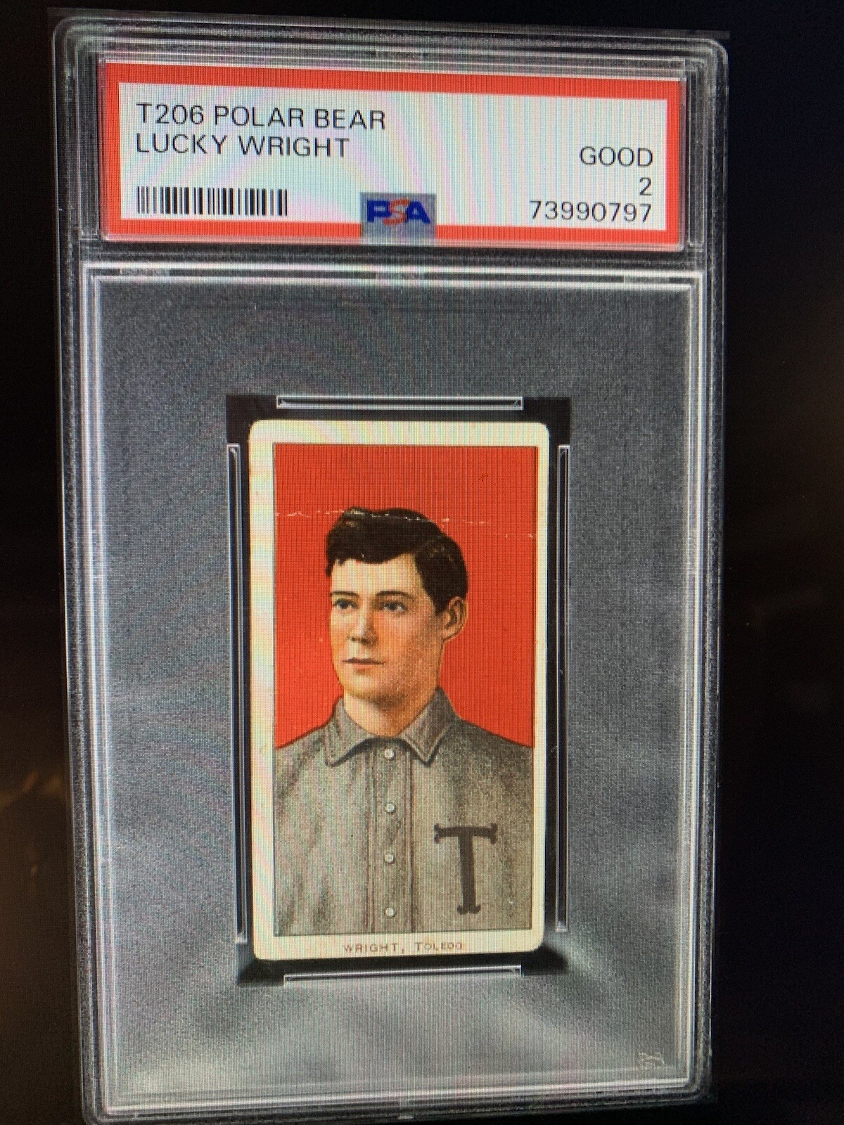 1909-11 T206 Lucky WRIGHT POLAR BEAR PSA 2 GOOD TOLEDO