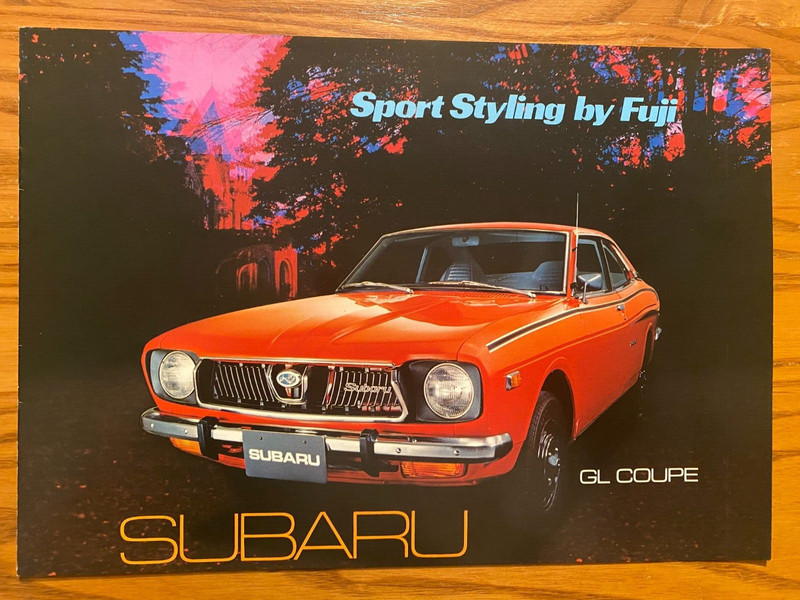 1972 Subaru GL and DL Sales Brochure - Specs, Options, Paint Choices - Very Nice