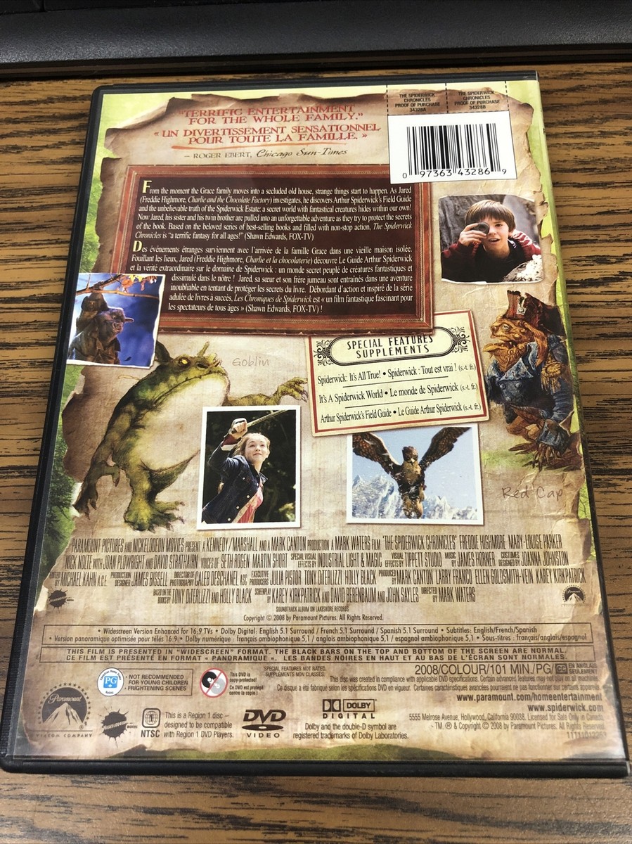 The Spiderwick Chronicles (DVD, 2008, Canadian) 97363432869 | eBay