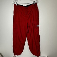 Vintage 90s Y2K Wide Leg Cargo Surfer Pants Medium Petite