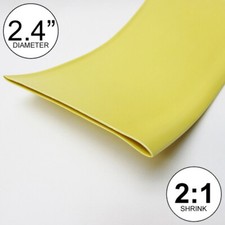 2.4" ID Yellow Heat Shrink Tube 2:1 ratio wrap 10 feet inch/ft/to 60mm