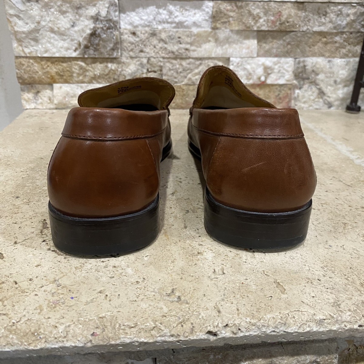 Calvin Klein Neil Brown Leather Loafers Size 10 Men display picture 1