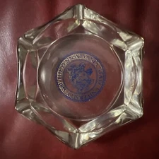 Vintage Pennsylvania State University Glass Ashtray