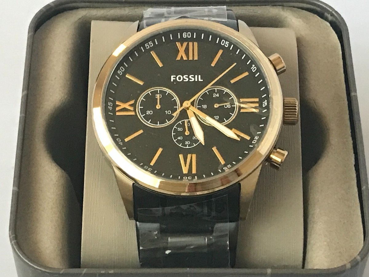 NEW AUTHENTIC FOSSIL BLACK CHRONOGRAPH MEN'S WATCH BQ2282 | eBay