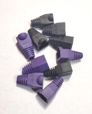 130 of Cat5e Cat6 Boot Cap Cover RJ45 Network Conn. Cable, 95 Black & 35 Purple.