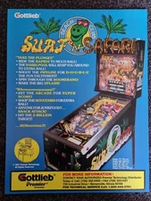Surf n Safari - Gottlieb Pinball ORIGINAL Promo Advertising Flyer - last one
