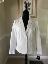 Liz Claiborne White Cotton Blazer Women  s Size S New With Tags