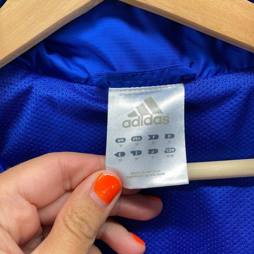 Adidas Activewear Track Jacket Men M Medium Blue Full Zip Lined Long Sleeve - Picture 8 of 10
