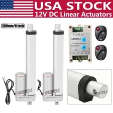 2PCS 8" Linear Actuator W/ Remote Controller Kit 1500N/330lbs Electric DC Motor