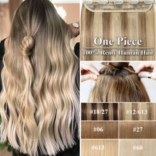 CLEARANCE 100 Remy One Piece Clip In Russian Human Hair Extensions THICK Weft H