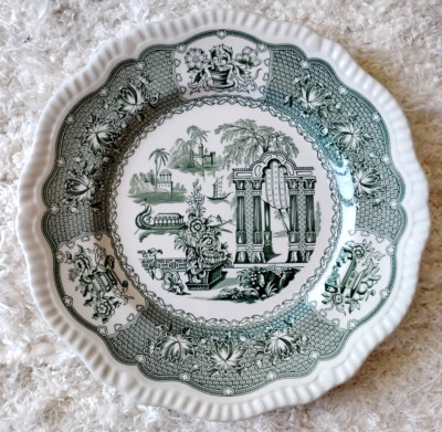 The Spode Archive Collection Regency Series Green ''Pagoda'' Plate England 11''