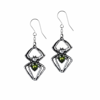 Alchemy Gothic Smaragd Gift Zinn Paar Ohrringe BRANDNEU