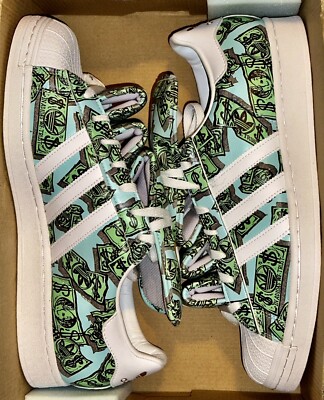 NEW Adidas Superstar x Jeremy Scott Money Shoes White/Green Men's