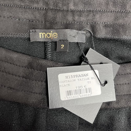 Maje Pragan Pants Black NWT 195 Euros $203.00 Pull On Style Size T 2 - Picture 9 of 9