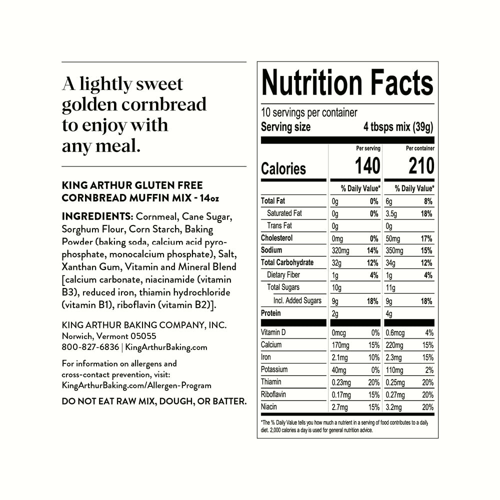 King Arthur Flour Gluten Cornbread Mix 14 Ounce for sale online eBay