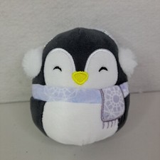 Squishmallow LUNA 4" Penguin Scarf Ear Muffs Holiday Christmas Snowflakes