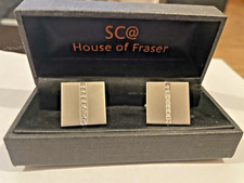 Simon Carter London Champagne Silver Square Crystal Cufflinks Boxed HOF Edition
