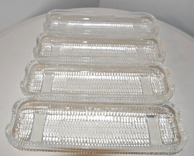 Vintage Glas 4x 'Maiskolben' Geschirr - Pressglas - Deko GC