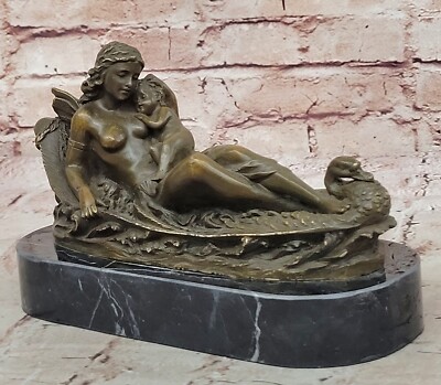 Canova Winged Göttin Messingskulptur Statue Halten Baby Griechische Mythologie