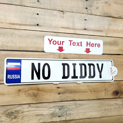 Backwards Ru Nameplate RUSSIAN Style European Aluminum License Plate Custom Personalized ...