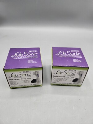 New Satin Smooth Replacement Emery Pad Discs for Sole Sonic Pedicure Brush 2x