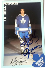 Autograph Bill Harris Toronto Mape Leafs 3x5" Post Card.  CEL-A#207