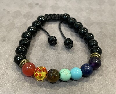 7 Chakra Natural Stone Reiki Beads Bracelet Cord Healing Lucky Women Jewelry