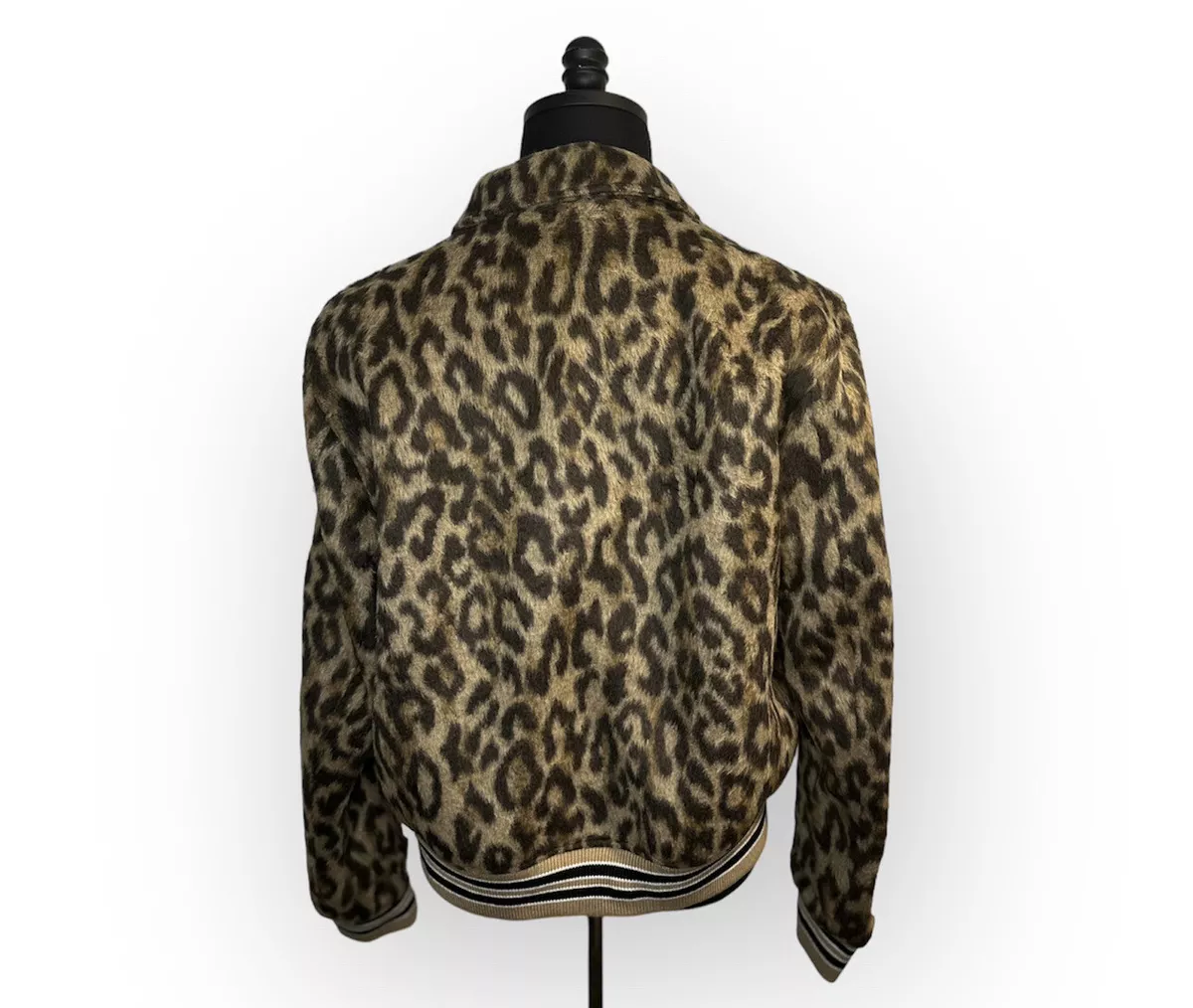 Leopard print varsity clearance jacket