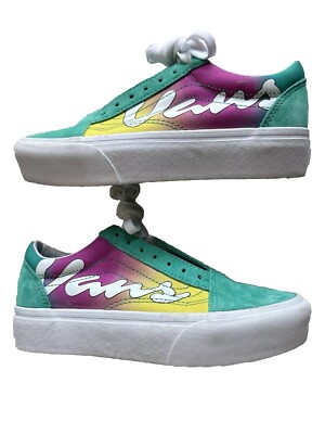 Vans 508357 Old Skool Men s Size 6 Wo s 7.5 Multicolor Athletic Logo Sneakers