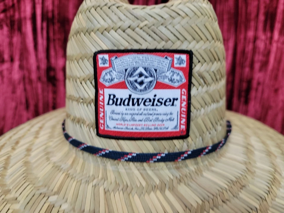 NUEVO NUEVO CON ETIQUETAS Billabong Sombrero de Paja BUD Budweiser Cerveza Salvavidas Navegación Aire Libre Playa Foto 3 de 4