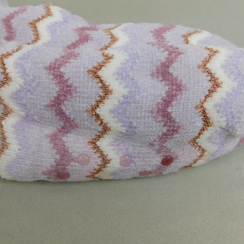 Calcetines deportivos Sherpa forrados de lana antideslizantes hasta la pantorrilla - lavanda en zig-zag #7236 Foto 4 de 4