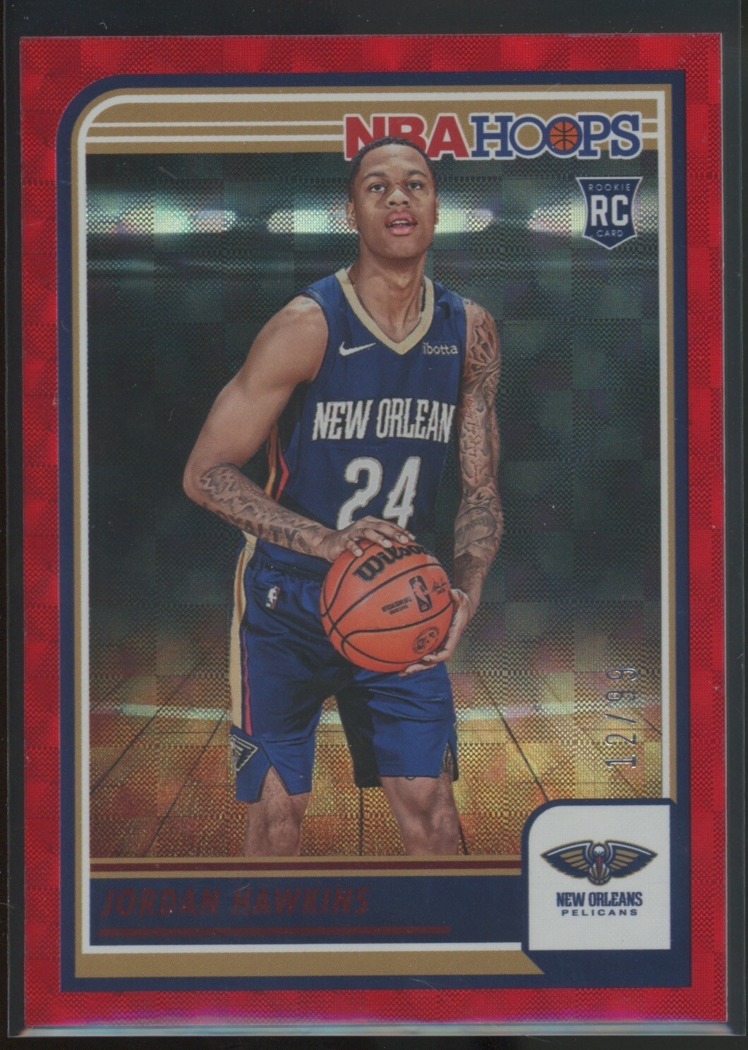 2023-24 Panini NBA Hoops Jordan Hawkins Rookie RC Red Hyper /99 #269 Pelicans