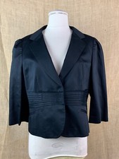 Ann Taylor Black Pleated Formal Blazer Jacket  Size 12